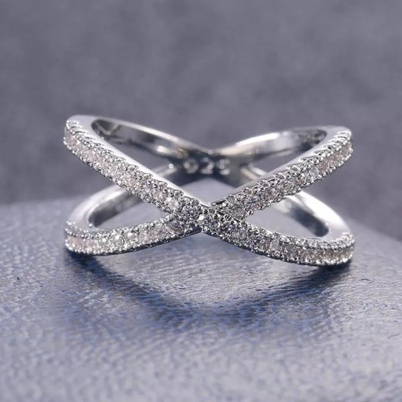 undefined Jewelry - New CROSS Band Infinity pave White Sapphire Ring